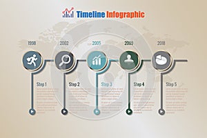 Modern business timeline infographic process template