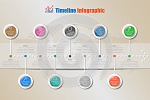 Modern business timeline infographic process template