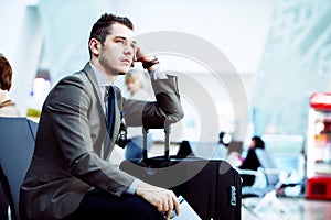 Modern businessman using tablet computer