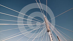 Modern Cable Bridge against blue sky