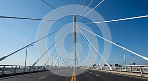 Modern Cable Stay Bridge on Sunny Day