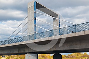 Modern Cable-Stayed Bridge Over Water