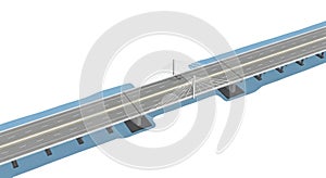 Modern Cable-Stayed Bridge Over Water