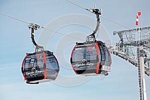 Modern cableway in ski resort Tatranska Lomnica, Slovakia