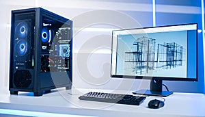 Modern CAD Workstation for Engineering and Design
