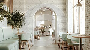 Modern Cafe Interior Empty Restaurant with Cozy Atmosphere