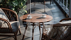 Modern Cafe And Restaurant Table With Nature-inspired Design