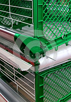 Modern caged chicken farm equipment with auto feeders,agri business