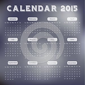 Modern calendar 2015 in paper background style.Vector/illust ration.