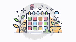 Modern Calendar Icon for Web and UI Design