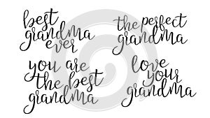 Modern Calligraphy Ink Of Word Grandma Vector