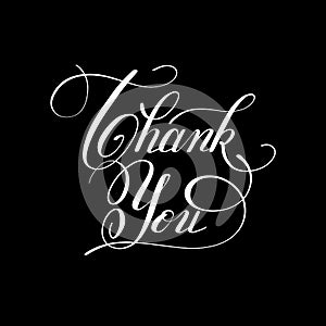 Modern calligraphy thank you handwritten lettering inscription