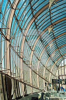 Modern canopy at the Central Train Station of Strasbourg, France