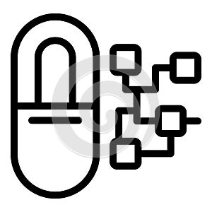 Modern capsule and circuit icon