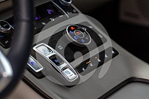 Modern car automatic gearbox.