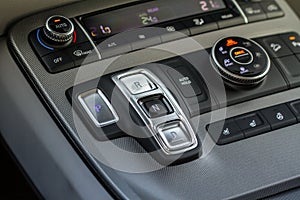 Modern car automatic gearbox.