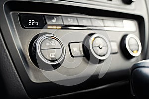 Modern car climate control panel