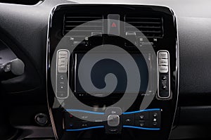 Modern car dashboard with screen multimedia.