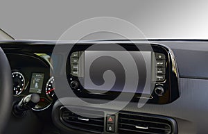 Screen multimedia system on dashboard in a modern car
