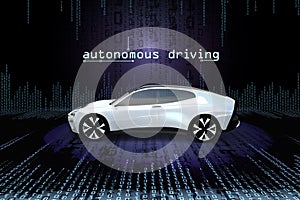 Modern car is driverless driving by autonomous driving vehicle