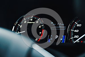 Modern car instrument panel dashboard - car speedometer for speed