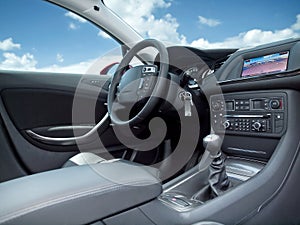 Modern car interior.