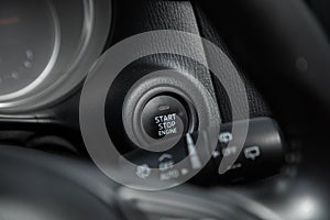 Modern car interior: parts, buttons, knobs