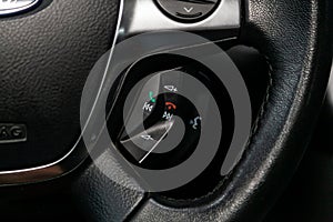 Modern car interior: parts, buttons, knobs