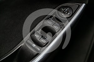 Modern car interior: parts, buttons, knobs