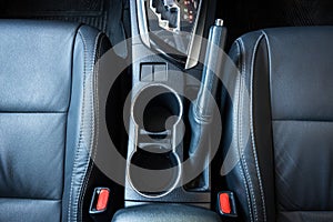 Modern Car Interior Top View.