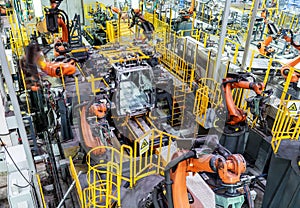 Car production line of the robot photo