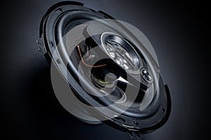 Modern car speaker close-up