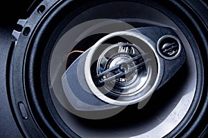 Modern car speaker close-up
