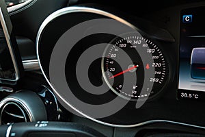 Modern car speedometer and Fuel gauge