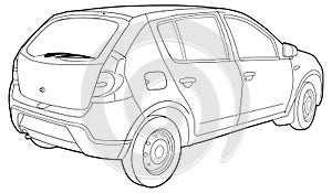 Modern car technical draw