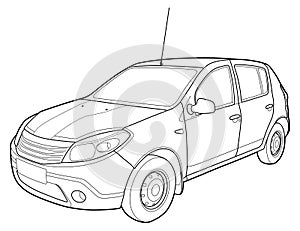 Modern car technical draw