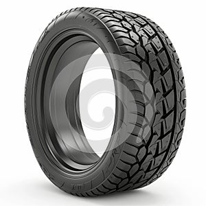 Modern Car Tire Isolated on White Background