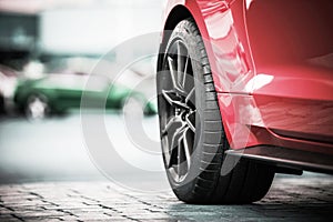 Modern Car Wheel Closeup