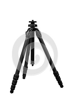 Modern carbon tripod. Lightweight portable stand for photo or video camera. Tripod for spyglasses and telescopes. Isolate on a