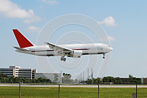 Modern cargo jet landing