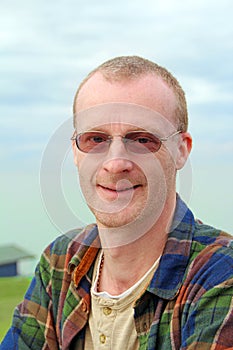 Modern casual man wearing glasses