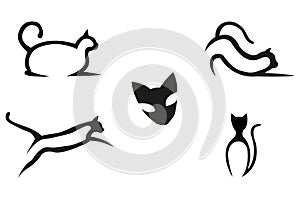 Modern cat silhouettes