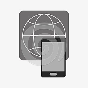 modern cellphone and icon image