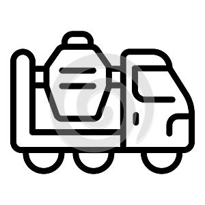 Modern cement mixer icon outline vector. Building lorry