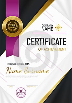 Modern Certificate Of Achievement Template