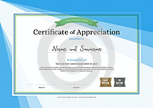 Modern certificate of appreciation template on abstract background