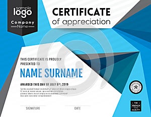 Modern certificate background design template