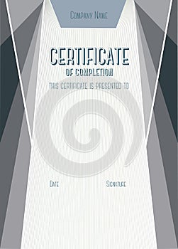 Modern Certificate of completion. Vector template