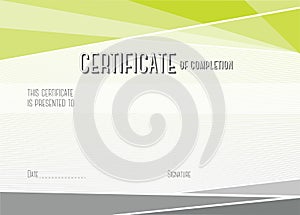 Modern Certificate of completion. Vector template