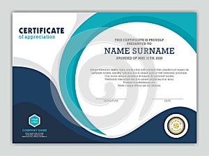 Modern Certificate or Diploma with Stylish Design